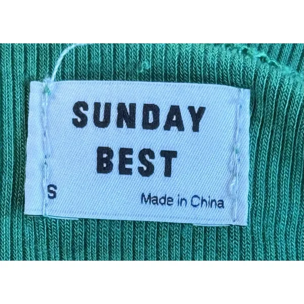 Aritzia Sunday Best Freshman Turtleneck Small Green Ribbed Long Sleeve Top - Image 6
