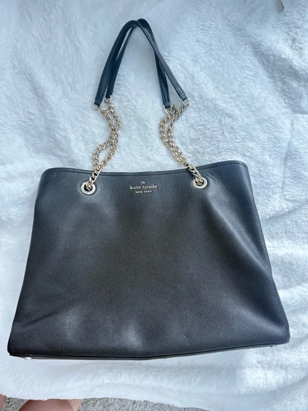 Kate Spade Tote Bag Leather Black New York - Image 3
