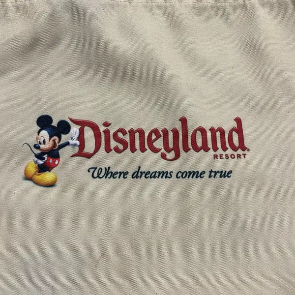 Disney Cream Tote Bag with Mickey Mouse and Red Logo - Image 4