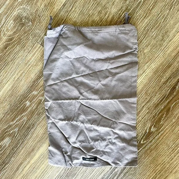 Miu miu small grey drawstring dust bag - Image 3