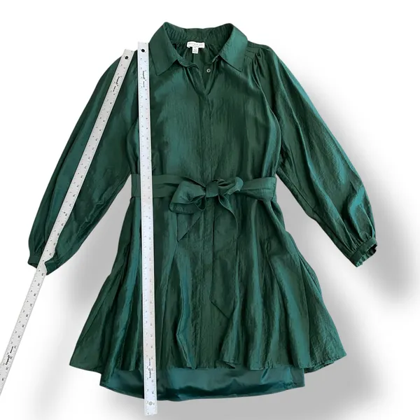 Current Air‎ Elias Mini Dress Pleated Shoulders in jewel green Size Large - Image 4