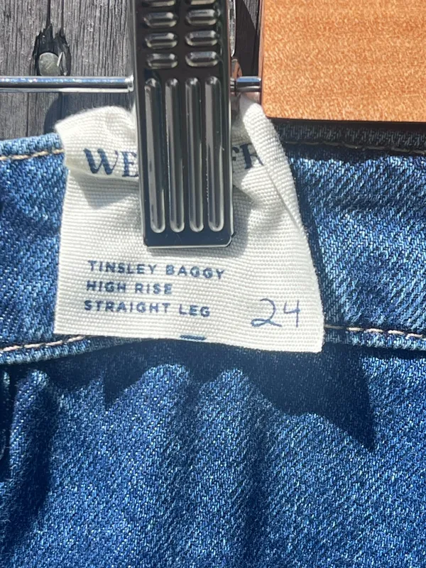 Free People tinsley high-rise baggy straight leg jeans in deep blue - Image 11