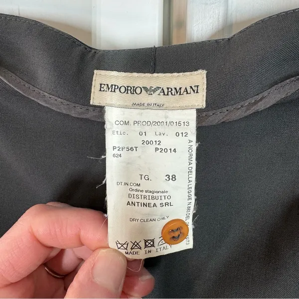 Emporio Armani‎ Vintage Green Wide Leg Wool Dress Pants Size 38 US size 2 office - Image 2