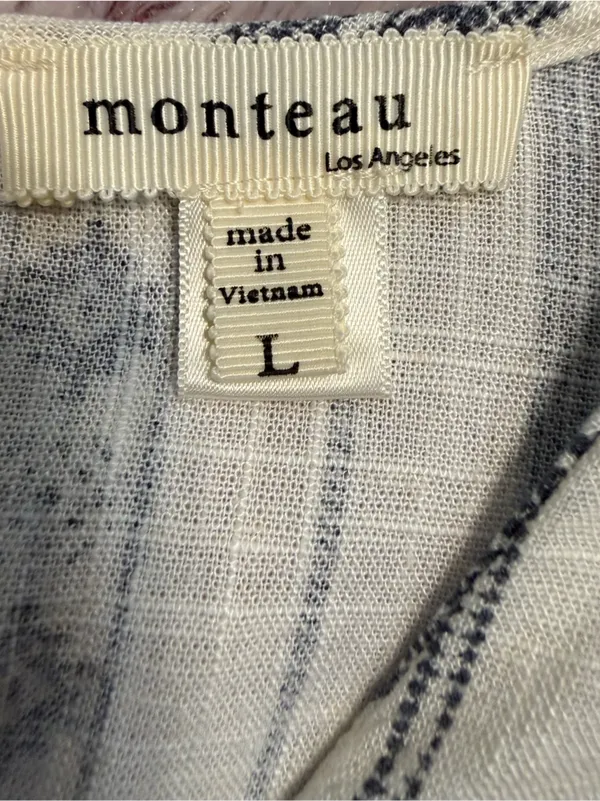 Monteau Los Angelas White and Navy Jumpsuit. Size L - Image 3
