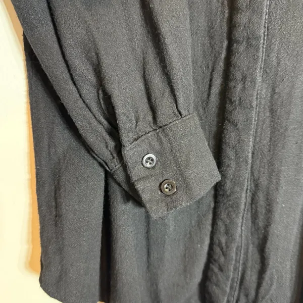 White Fox Feels Like A Holiday Shirt Dress Womens Small Black Micro Mini Pleated - Image 11