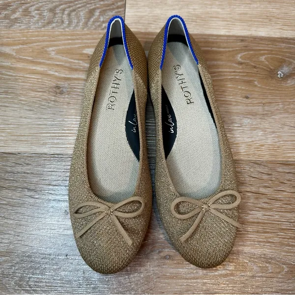 Rothy's Shimmer Goldstone Ballet Comfy Flats, Size 5 - Image 6