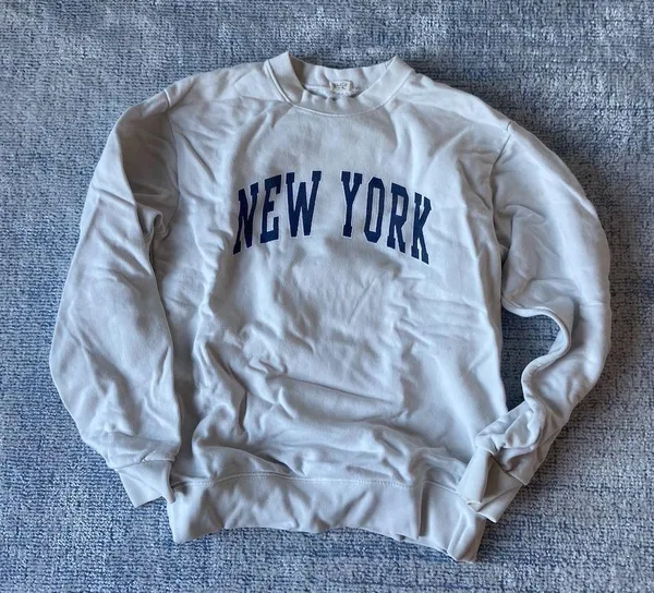 John Galt Cream New York Crew Neck Sweatshirt - Image 2