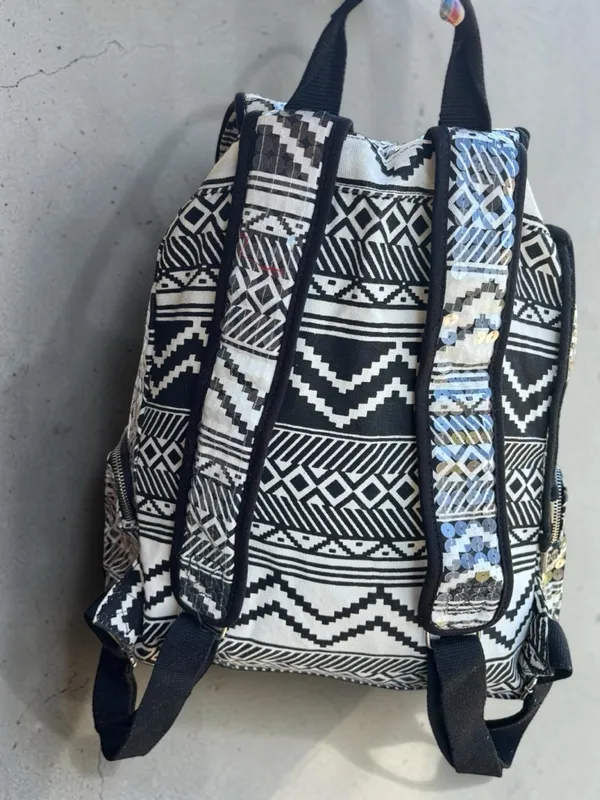 Victoria's Secret PINK Bling Sequin Aztec Backpack in black and white - Image 12