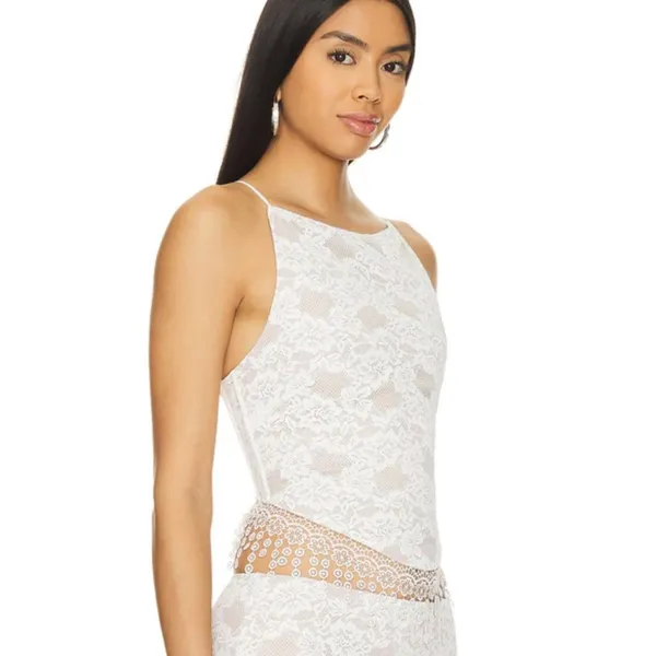 NWT Loba Revolve‎ Elisa lace corset lace up top white sz - Image 2