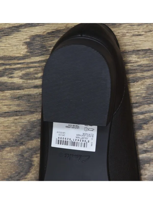 NWT Clarks Juliet Mia Leather Loafer Flat 26186950 Black 5.5M - Image 16