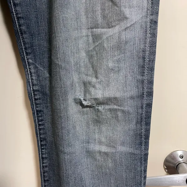 7 For All Mankind Mens Size 36 Standard Fit Jeans Blue Straight Leg Distressed - Image 4
