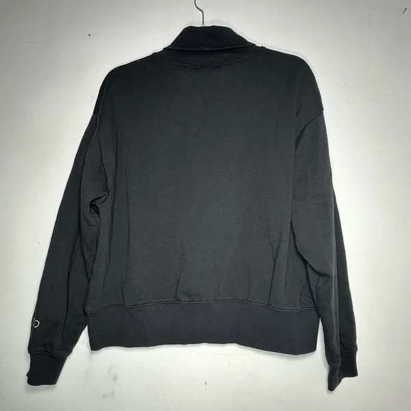 Calia Womens Mock Neck Sweatshirt Black Relaxed Fit Boxy Fleece‎ Pullover Medium - Image 2