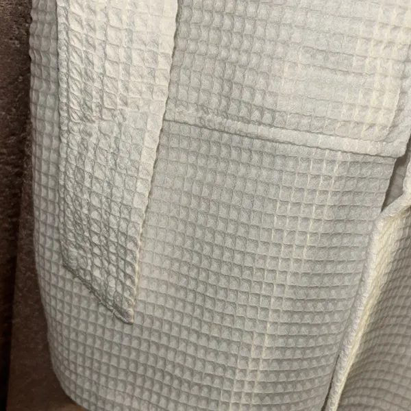 NWT Turquas Size L White Waffle Knit Robe - Image 8