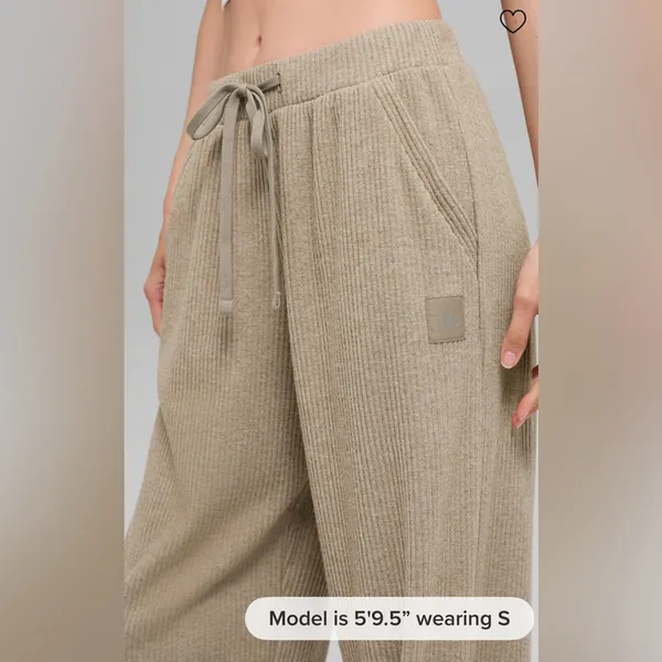 Alo NWT Muse Wide Leg Pants Gravel Heather Size M - Image 3