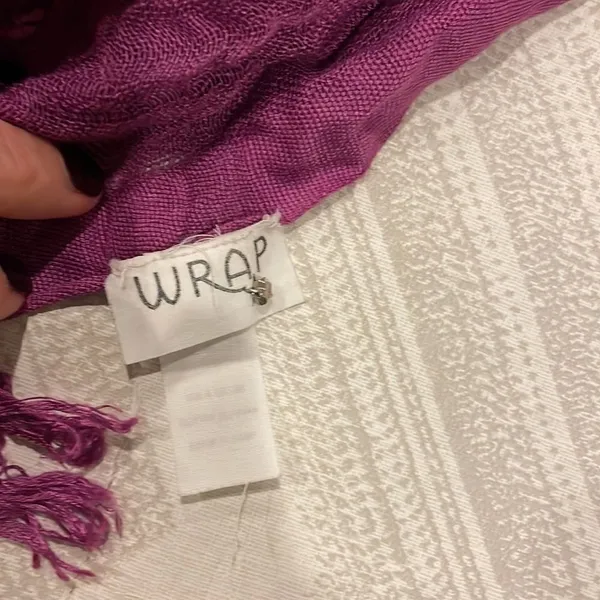Wrap Women’s Purple Fringe Scarf Purple - Image 2