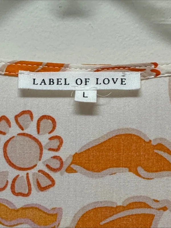 Label of Love Beachy Orange & White Mini Dress or Cover Up size L - Image 2