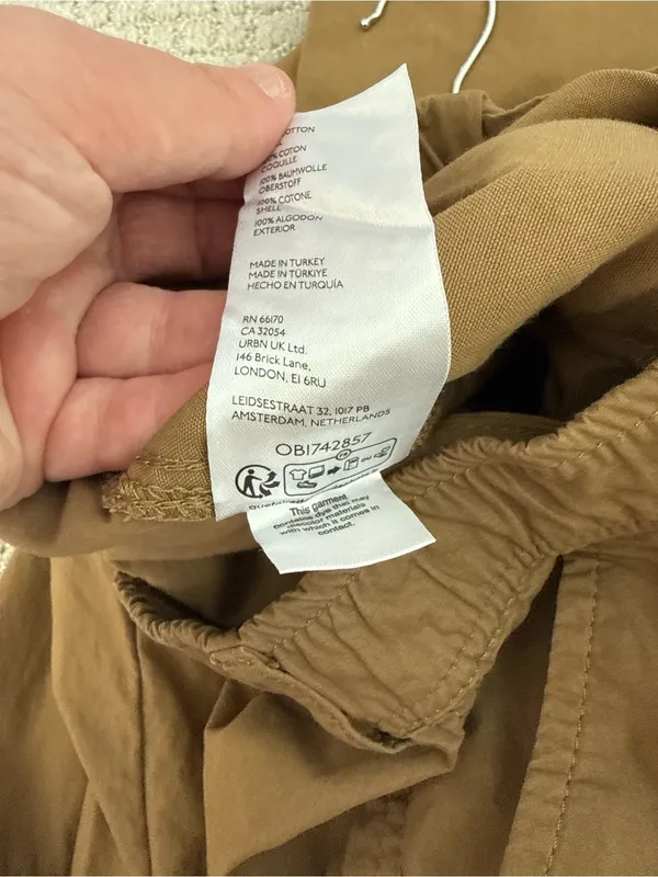 Anthropologie Cargo Parachute Pants Brown Green Baggy Utility Size 28 - Image 10