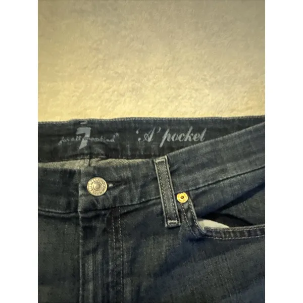 7 FOR ALL MANKIND Women jeans A Pocket Stretch Flare Mid Rise sz 31 - Image 12