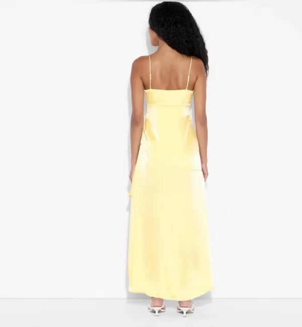 Wild Fable Women's Sleeveless Satin Asymmetrical Maxi A-Line Dress - Image 2