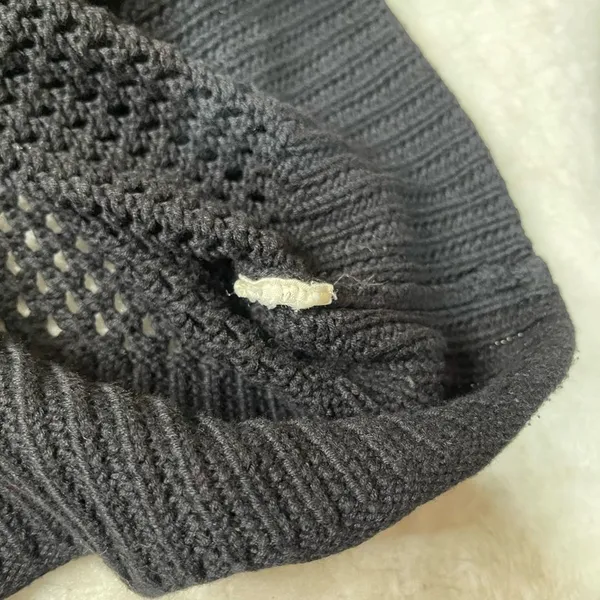 Black Aritzia Wilfred Free Black Open Knit Sweater - Image 5