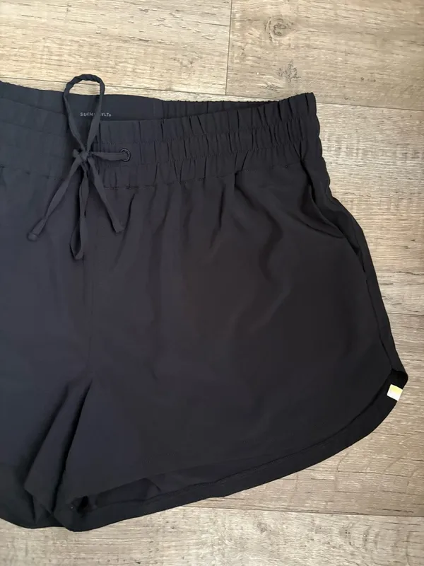Summersalt Active Black Drawstring Shorts Sz 10 - Image 2