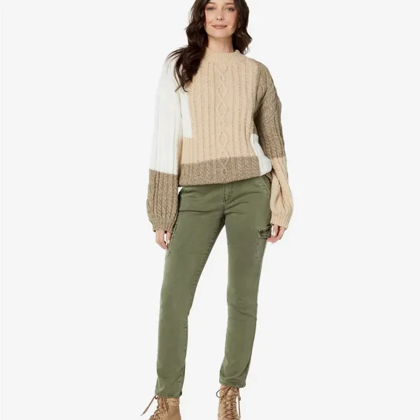 New! En‎ Saison Baylor Cable Knit Balloon Sleeve Sweater Sz Medium $110 - Image 4