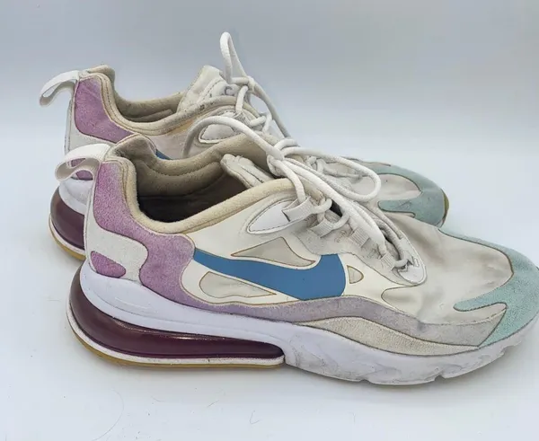 Nike React Athletic Lace-Up White Purple llue Sneakers Women's 8.5 AT6174-102 - Image 3