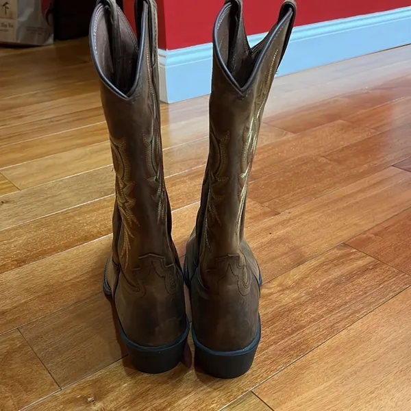 Justin Boots Men's New Stampede Huck Brown Boots 2551 size 9.5D - Image 6