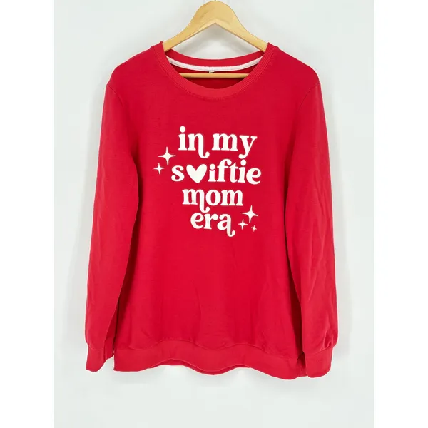 In‎ My Swiftie Mom Era Sweatshirt Womens XL Red Graphic Pullover Crewneck - Image 2