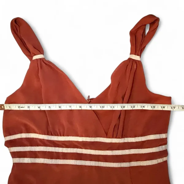 Rust‎ Orange indie Handkerchief Hem Midi Dress - Image 6