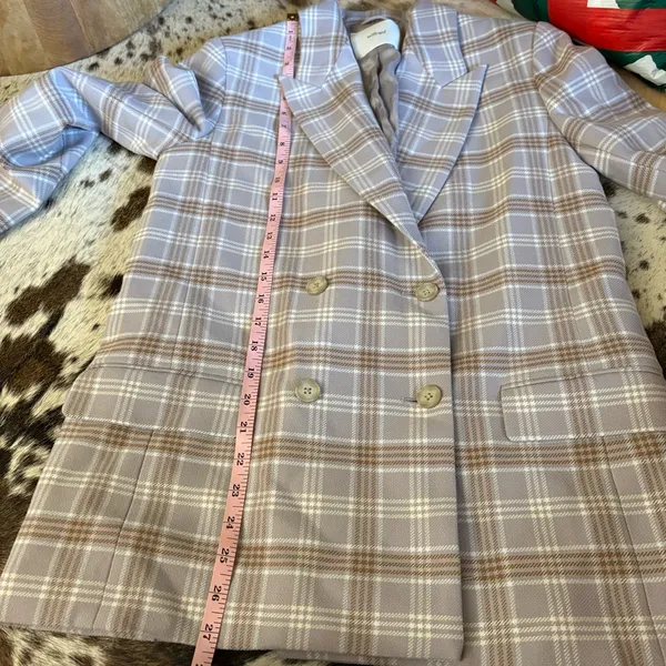 ARITZIA WILFRED Purple Plaid Destiny‎ Blazer Size 0 - Image 9