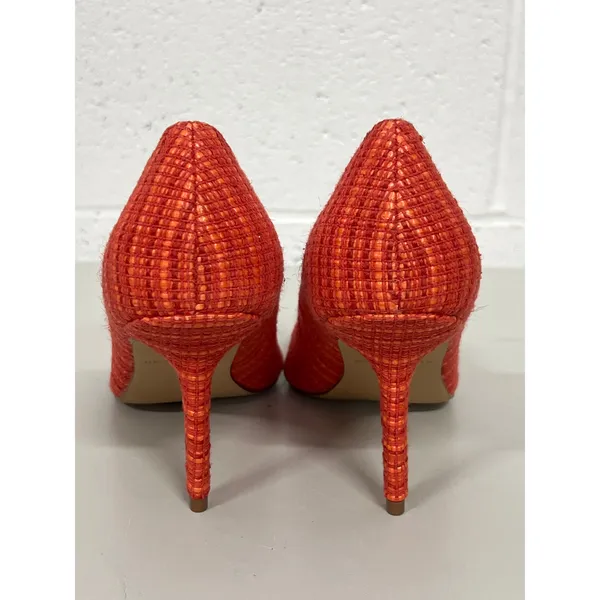 Ann Taylor Sz 8M Red Woven Mae Pointed Toe Slip On Heeled Cocktail Pumps - Image 3