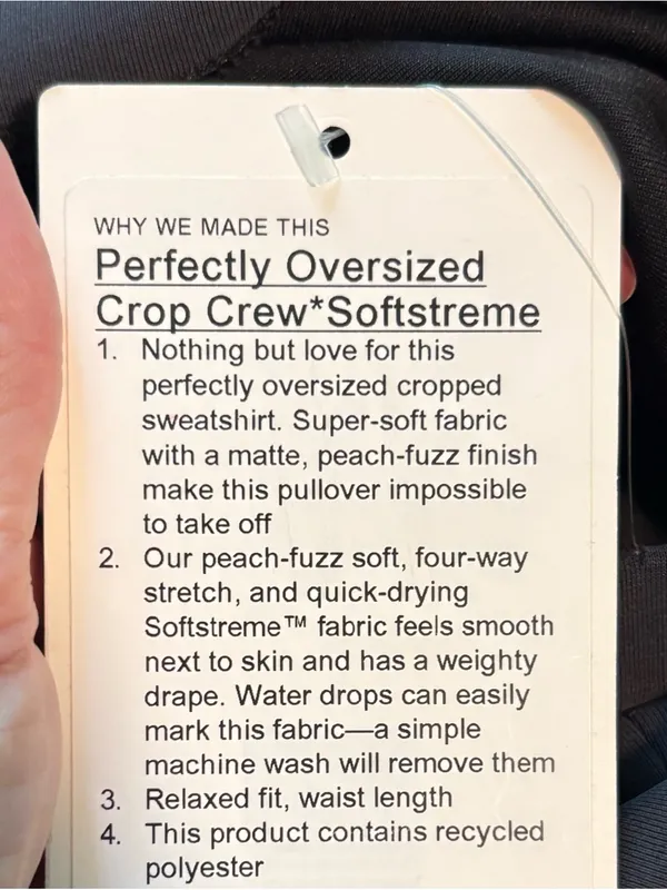 NWT Lululemon Softstreme Oversized Cropped Crew - Image 9