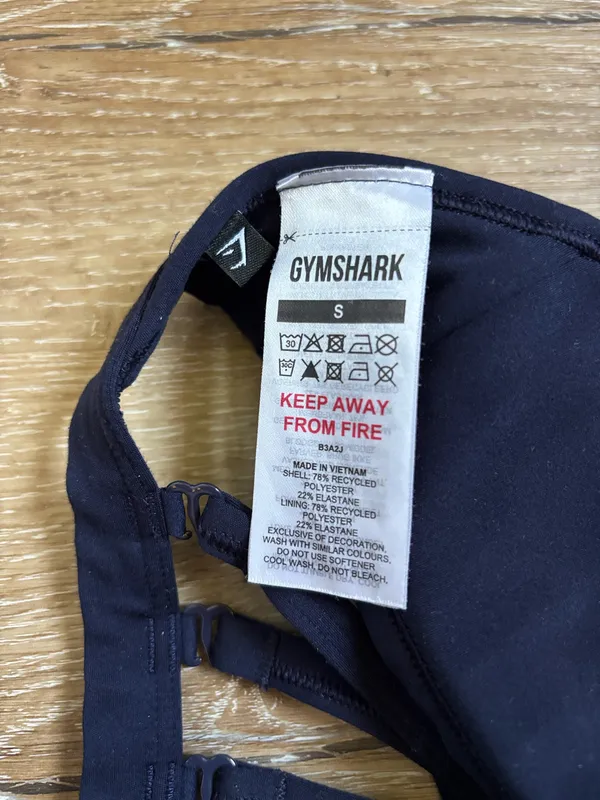 Gymshark Minimal Halterneck Sports Bra Midnight Blue - Image 4