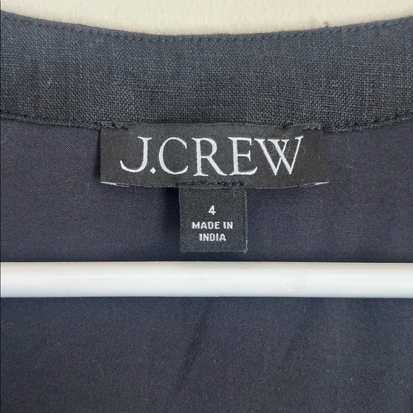 J. Crew womens linen vest Slim-fit vest black sz 4 - Image 3