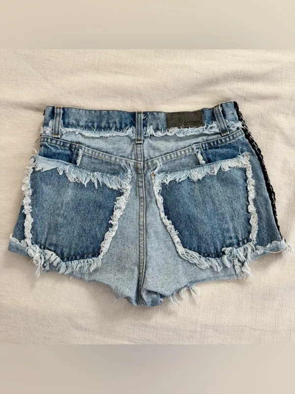 LF Carmar Titiana High Waisted Jean Shorts - Denim Blue, Size 24 - Image 3