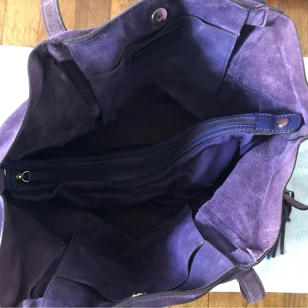 Michael Kors Large Purple Suede Shoulder Bag For Everyday Use - Image 3
