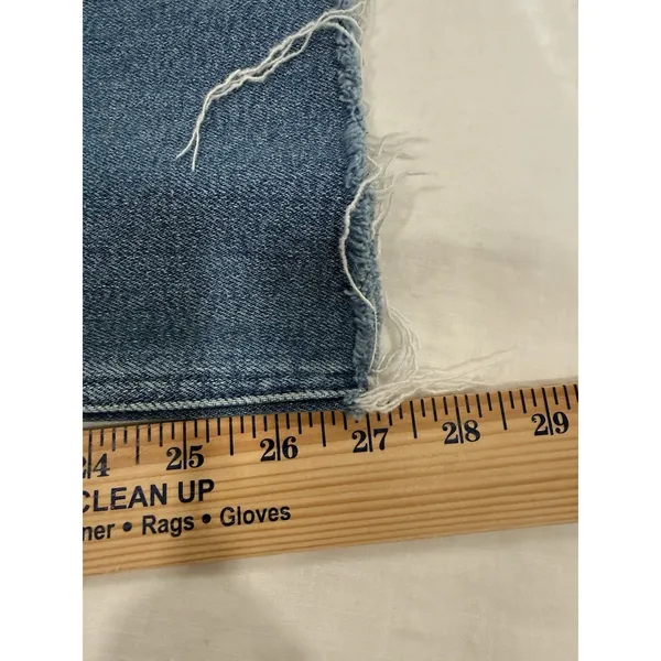 Mother Tripper Ankle Fray Jeans Womens 32 Blue Distressed Raw Hem Bohemian - Image 13