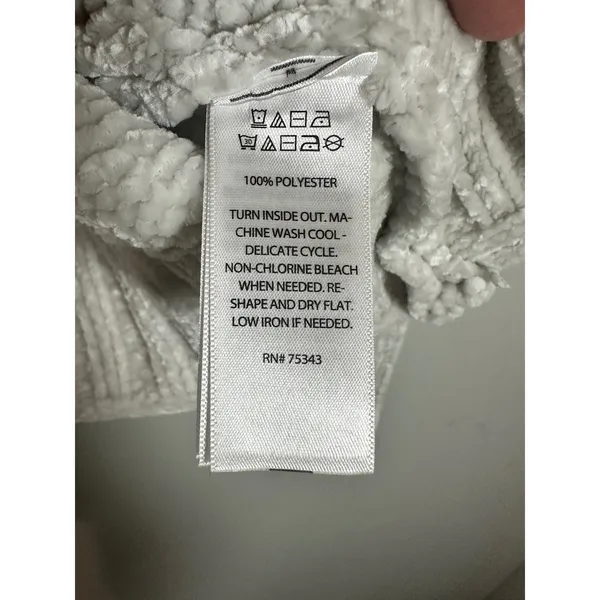 Cynthia Rowley Womens‎ Chenille Knit Crew Neck Sweater Cream Off White Large NWT - Image 5