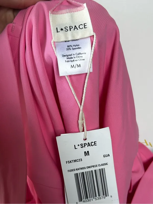 L*Space Seam-Free Katniss One Piece Swimsuit in Guava Pink Size Medium NWT - Image 5