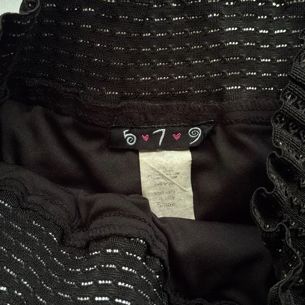 Y2K True Vintage 579 Ruffle Mini Skirt with Sparkle Waistband - Image 3