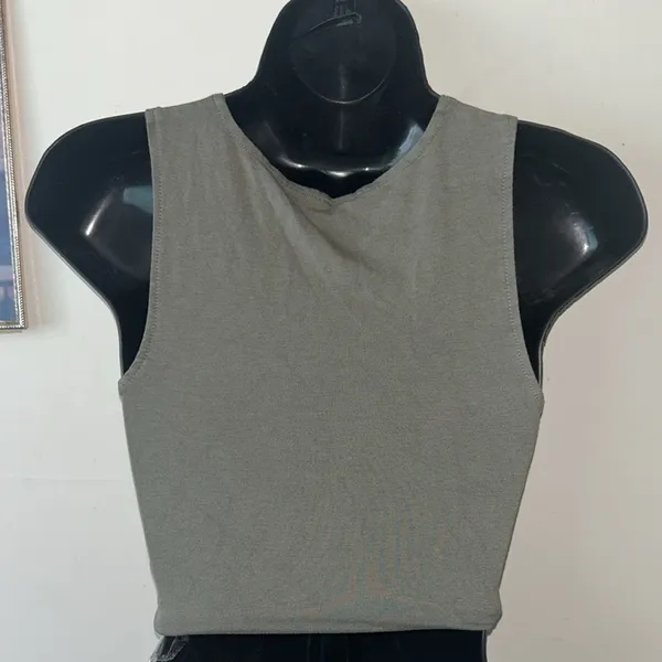 Divided 5 for $20 tops sale Olive green draped hem top - Image 4