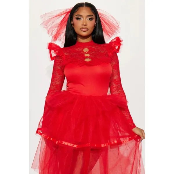NEW Party King Twisted Bride to Be Beetlejuice Lydia Costume Size XS - Image 2