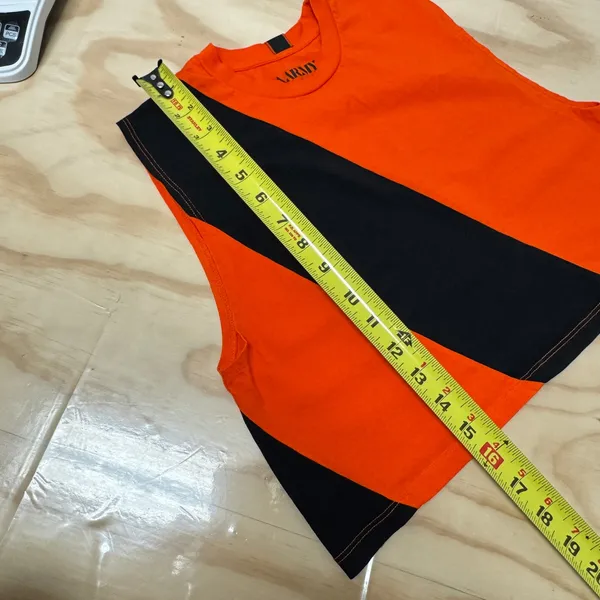 AARMY Women's Cropped Activewear Tank Top EJ1 Bright Orange Small‎ - Image 10