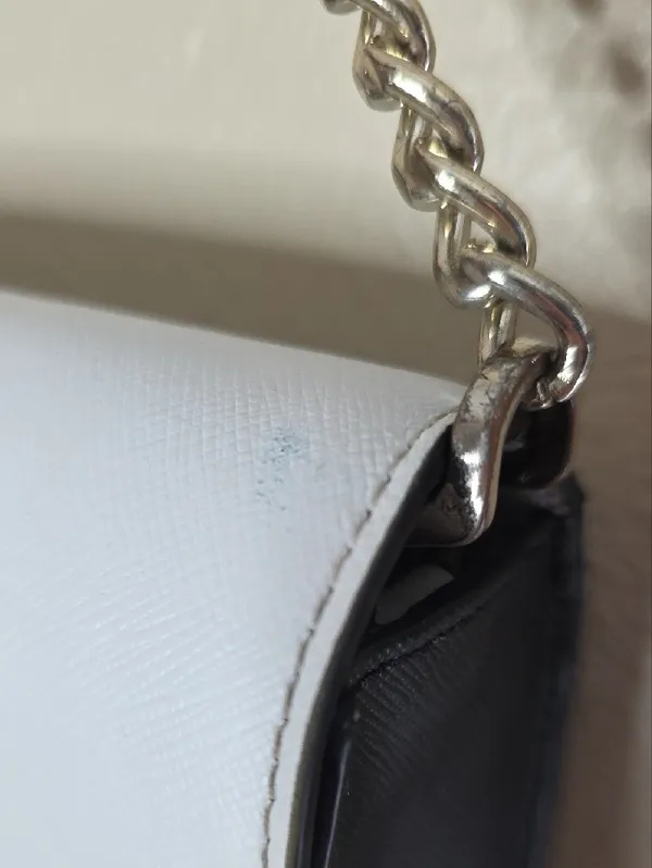 Kate Spade Carson Shoulder Bag Colorblock White Grey Saffiano Leather Minimalist - Image 4