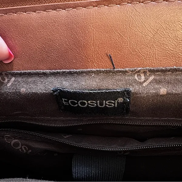 Ecosusi Leather Laptop Messenger Bag Briefcase Satchel Work Brown Bow - Image 9