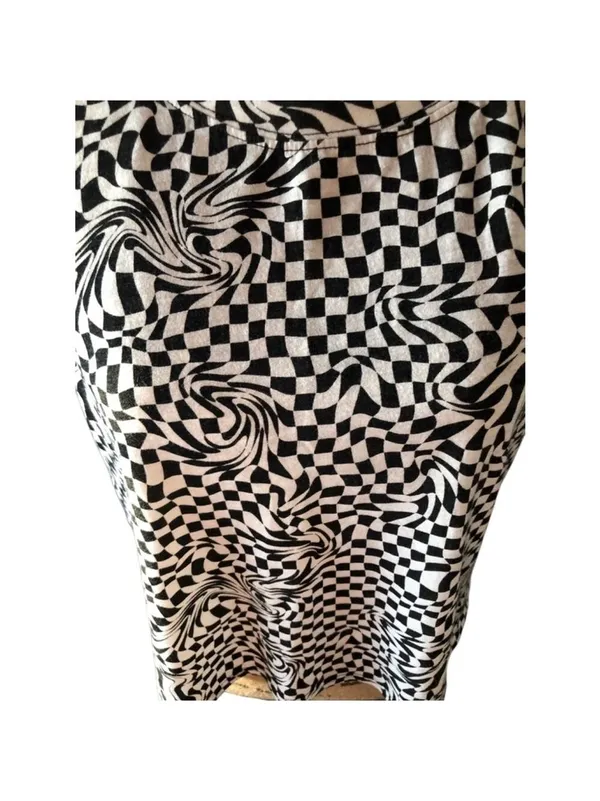SO “The Favorite Tank” Top Size L Black White Checkered Sleeveless - Image 3