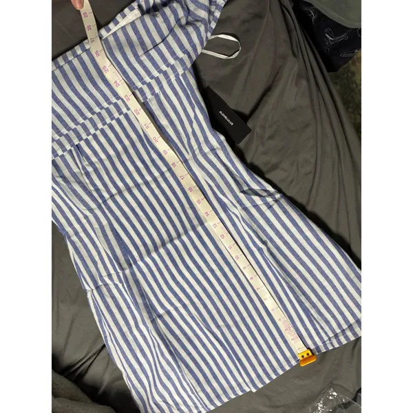 NWT Lulus Size Small‎ Seaside Skipper Blue Striped Off-The-Shoulder Mini Dress - Image 8