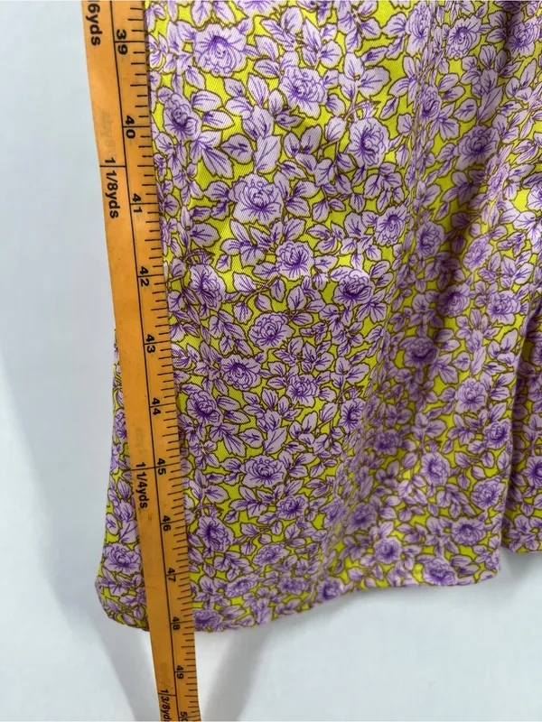 VILA Violetta‎ Wrap Dress — Yellow & Lilac Floral - Image 13