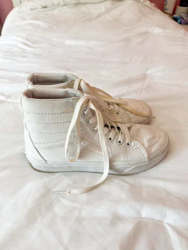 Vans Canvas Sk8-Hi True White Shoes Size 6 - Image 3